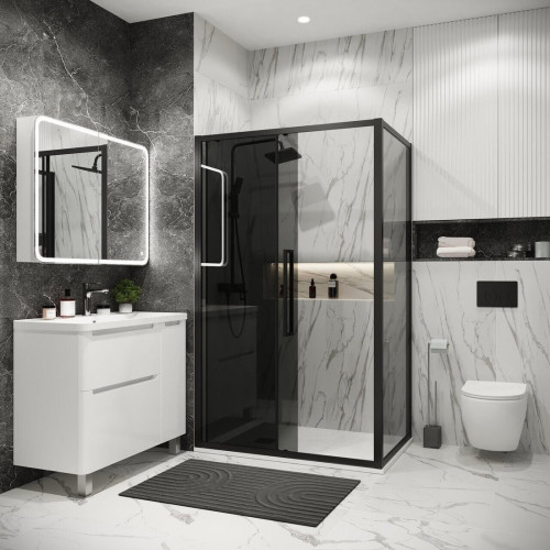 Душевой уголок Grossman Cosmo 130x90x195 120.K33.02.1390.21.10 (черный матовый/тонированное стекло)