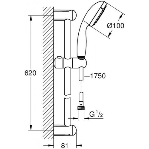 Душевой гарнитур Grohe New Tempesta 100 27598001