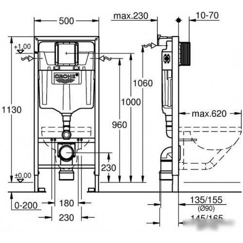 Инсталляция для унитаза Grohe Rapid SL 38536001