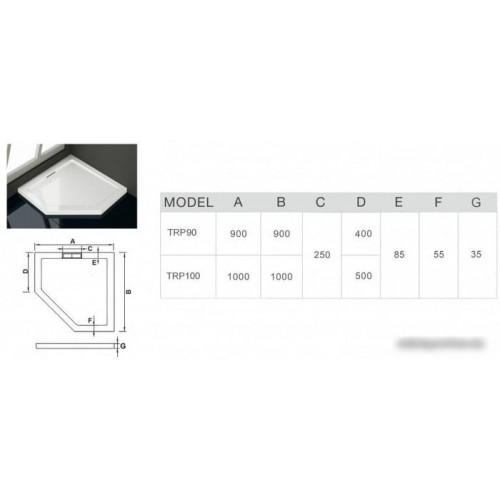 Душевой поддон WeltWasser TRP 90 90x90