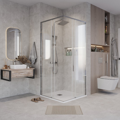 Душевой уголок Grossman Galaxy 80x80x195 300.K33.01.8080.10.00 (хром/прозрачное стекло)