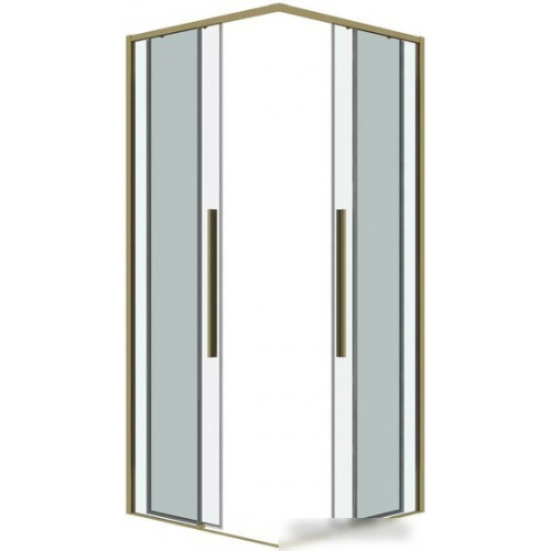 Душевой уголок Grossman Galaxy 80x80x195 300.K33.01.8080.32.00 (золото сатин/прозрачное стекло)