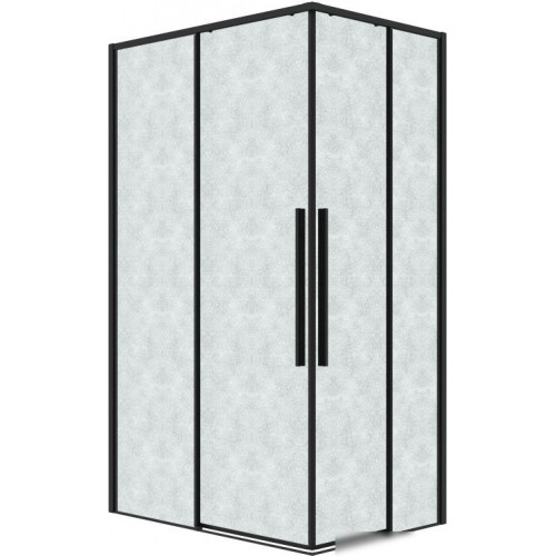 Душевой уголок Grossman Galaxy 80x80x195 300.K33.01.8080.21.02 (черный матовый/шиншилла стекло)