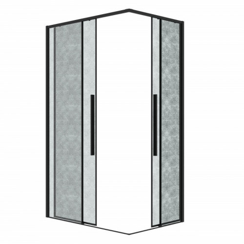 Душевой уголок Grossman Galaxy 80x80x195 300.K33.01.8080.21.02 (черный матовый/шиншилла стекло)