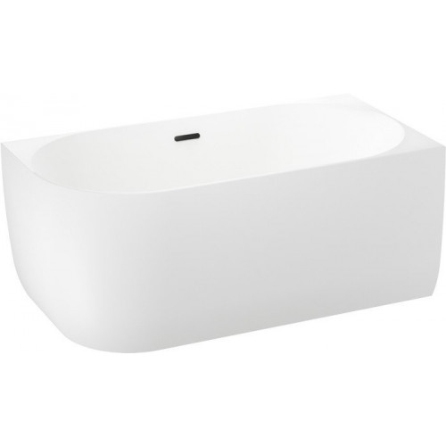 Ванна Wellsee Belle Spa 150x75 235702003 (пристенная ванна (правая) белый глянец, экран, каркас, сифон-автомат матовый черный)