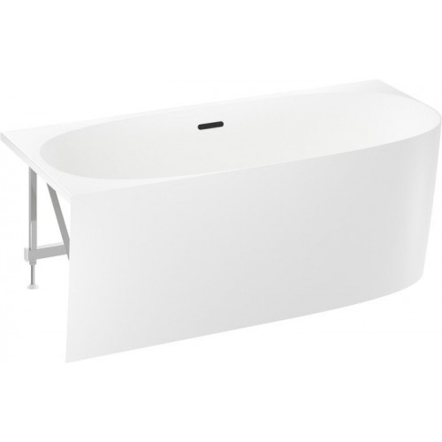 Ванна Wellsee Belle Spa 2.0 160x75 235802003 (пристенная ванна (левая) белый глянец, экран, каркас, сифон-автомат матовый черный)