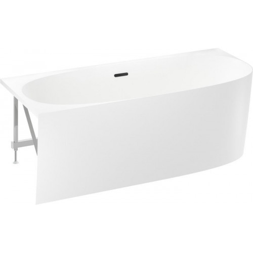 Ванна Wellsee Belle Spa 2.0 170x75 235805003 (пристенная ванна (левая) белый глянец, экран, каркас, сифон-автомат матовый черный)