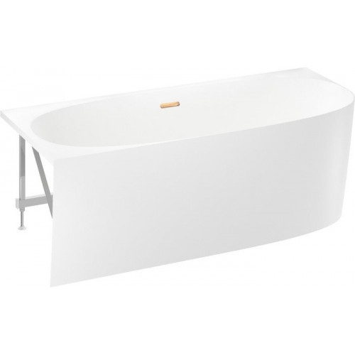 Ванна Wellsee Belle Spa 2.0 170x75 235805004 (пристенная ванна (левая) белый глянец, экран, каркас, сифон-автомат золото)