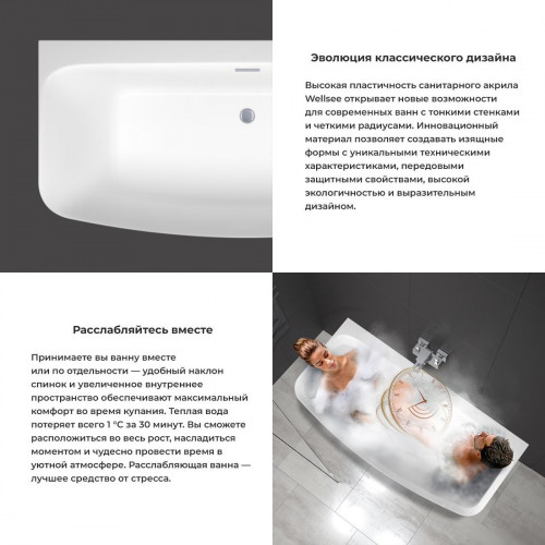 Ванна Wellsee Ground Breaking 170x80 28770101R (пристенная ванна белый глянец, экран, ножки, сифон-автомат хром)