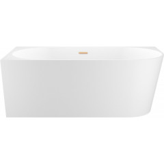 Ванна Wellsee Excellence Pro 170x75 28760704R (пристенная ванна (левая) белый глянец, экран, ножки, сифон-автомат золото)