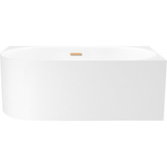 Ванна Wellsee Collaro Mini 140x70 28870504R (пристенная ванна (правая) белый глянец, экран, ножки, сифон-автомат золото)
