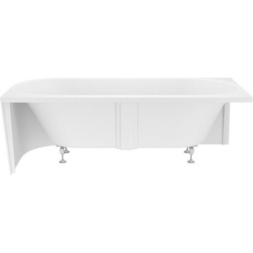 Ванна Wellsee Collaro 170x80 28910304R (пристенная ванна (левая) белый глянец, экран, ножки, сифон-автомат золото)