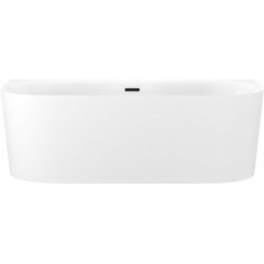 Ванна Wellsee Collaro 180x80 28910203R (пристенная ванна белый глянец, экран, ножки, сифон-автомат матовый черный)