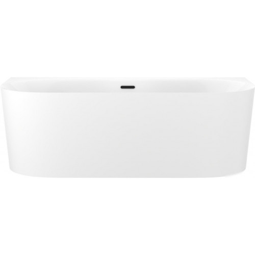 Ванна Wellsee Collaro 180x80 28910203R (пристенная ванна белый глянец, экран, ножки, сифон-автомат матовый черный)