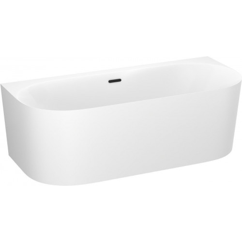 Ванна Wellsee Collaro 180x80 28910203R (пристенная ванна белый глянец, экран, ножки, сифон-автомат матовый черный)