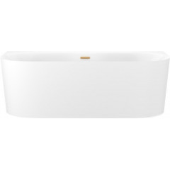 Ванна Wellsee Collaro 180x80 28910204R (пристенная ванна белый глянец, экран, ножки, сифон-автомат золото)