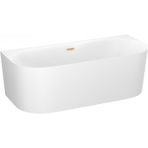 Ванна Wellsee Collaro 180x80 28910204R (пристенная ванна белый глянец, экран, ножки, сифон-автомат золото)