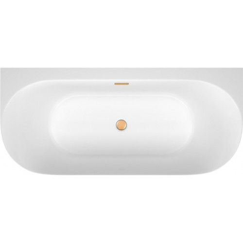 Ванна Wellsee Collaro 180x80 28910204R (пристенная ванна белый глянец, экран, ножки, сифон-автомат золото)