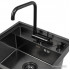 Кухонная мойка ARFEKA ECO AR 520*490, дозатор Black PVD Nano