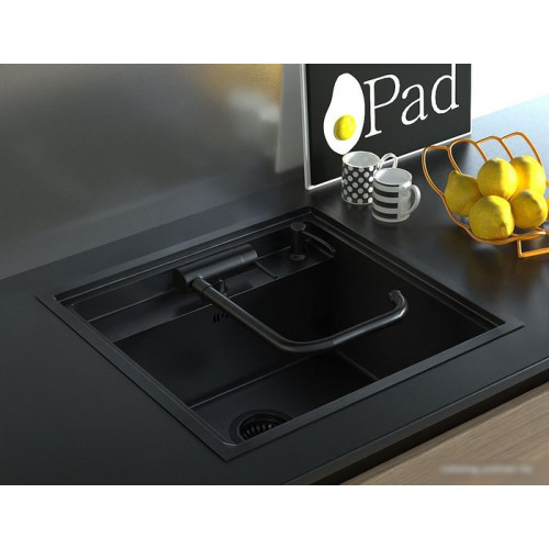 Кухонная мойка ARFEKA ECO AR 520*490, дозатор Black PVD Nano