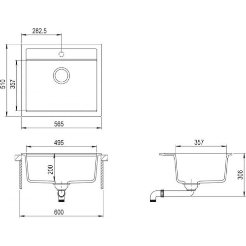 Кухонная мойка Aquasanita Quadro SQQ100W (alumetallic 202)