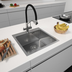 Кухонная мойка ARFEKA Eco AR 500*500 Satin Decor Volcanic Rock