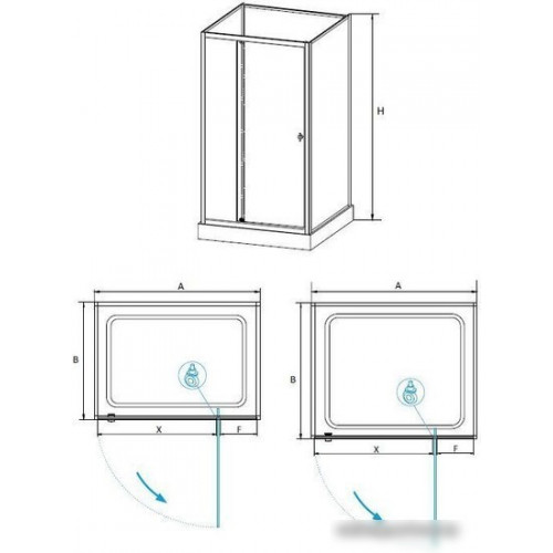 Душевая кабина RGW AN-207 411320788-95 80x80 (белый/прозрачное-матовое стекло)
