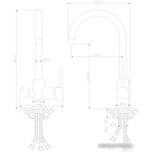 Смеситель Rossinka Silvermix Z35-28 (хром)