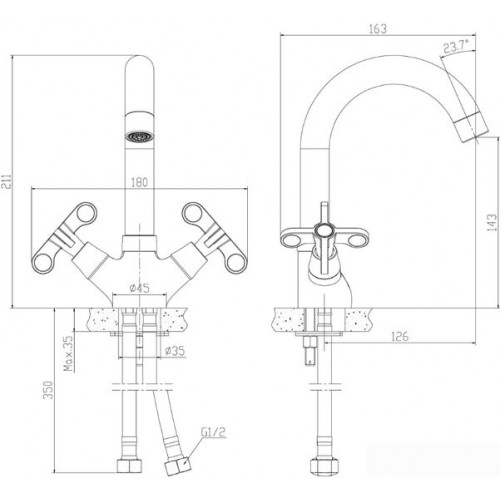 Смеситель Rossinka Silvermix RS42-62