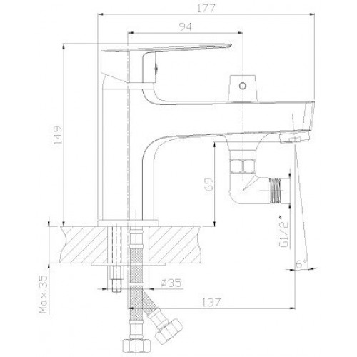 Смеситель Rossinka Silvermix S35-38