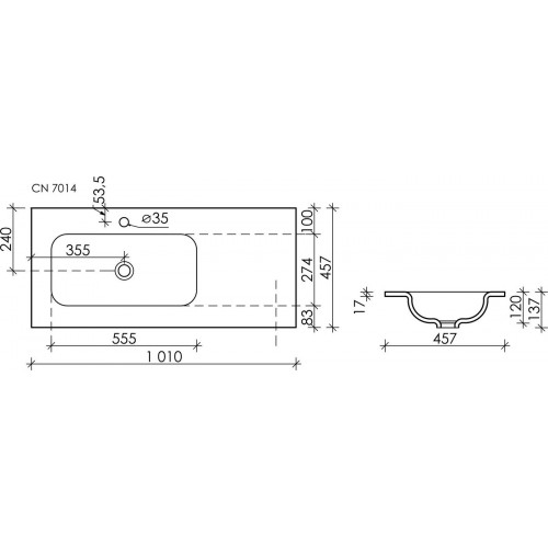 Умывальник Ceramica Nova CN7014MB