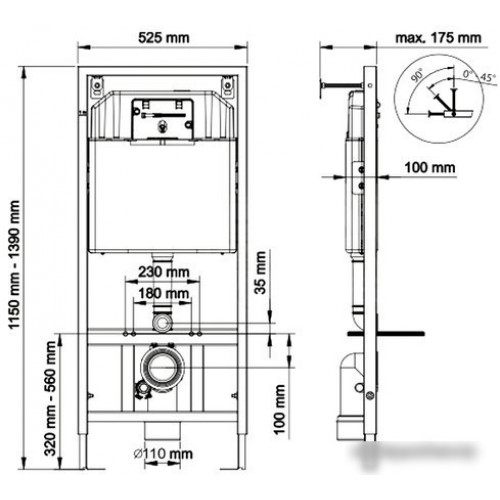 Инсталляция для унитаза Berges Wasserhaus Novum 525 040000