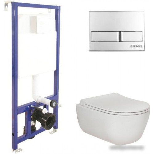 Унитаз Berges Wasserhaus Ego Rimless + Toma Slim + Novum525 + L3 047213