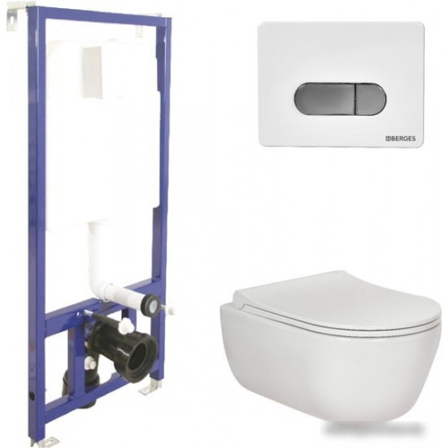 Унитаз подвесной Berges Wasserhaus Ego Rimless + Toma Slim SO + Novum525 + D7 047237