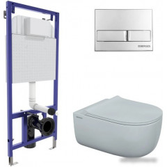 Унитаз Berges Wasserhaus Ego XL Rimless + Toma Slim SO + Novum525 + L3 043203