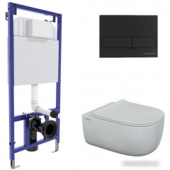 Унитаз подвесной Berges Wasserhaus Ego XL Rimless + Toma Slim SO + Novum525 + L5 043204