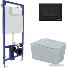 Унитаз Berges Wasserhaus Floe Rimless + Floe Slim SO + Novum525 + F5 Soft Touch 043230