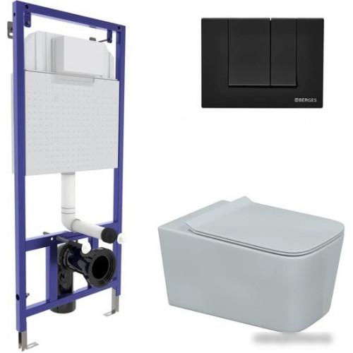Унитаз Berges Wasserhaus Floe Rimless + Floe Slim SO + Novum525 + F5 Soft Touch 043230