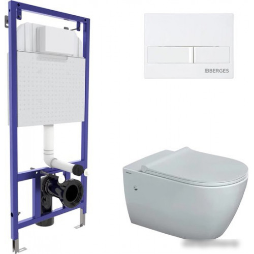 Унитаз Berges Wasserhaus Mascon Rimless + Toma Slim SO + Novum525 + L1 043266