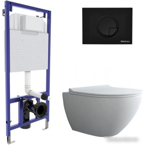 Унитаз подвесной Berges Wasserhaus Puma Rimless + Toma Slim SO + Novum525 + R5 043268