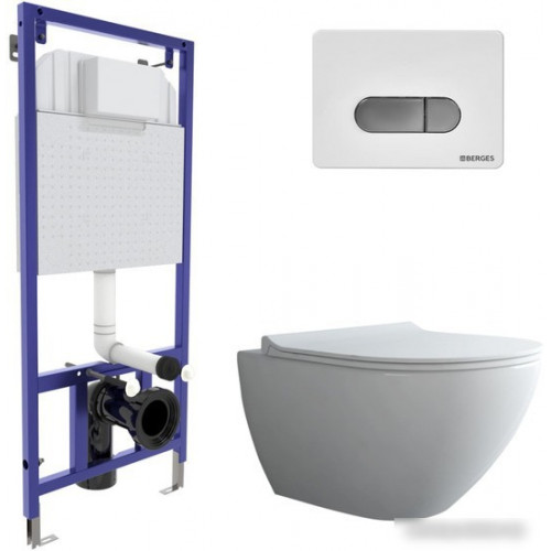 Унитаз подвесной Berges Wasserhaus Puma Rimless + Toma Slim SO + Novum525 + D7 043270