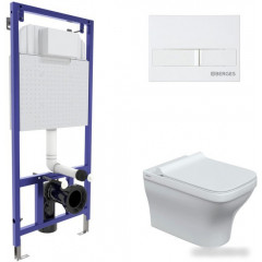 Унитаз подвесной Berges Wasserhaus Strati Rimless + Strati Slim SO + Novum 525 + L1 042452