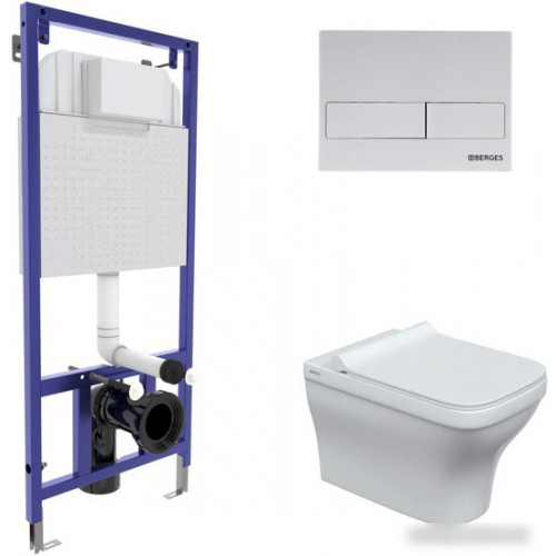 Унитаз подвесной Berges Wasserhaus Strati Rimless + Strati Slim SO + Novum 525 + L4 042455