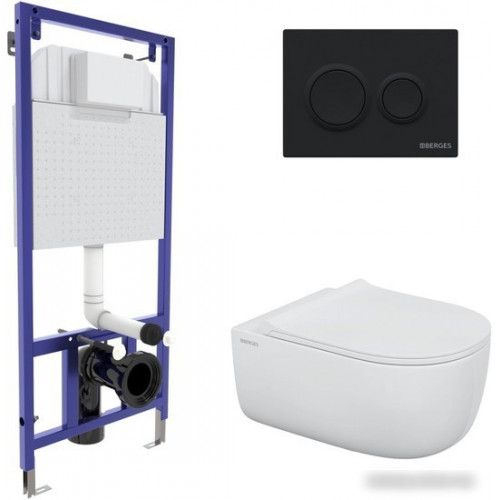 Унитаз подвесной Berges Wasserhaus Ego XL Rimless + Okus Slim SO + Novum525 + O5 043303
