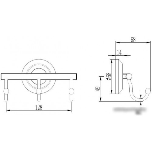 Крючок для ванны Ledeme L204-3