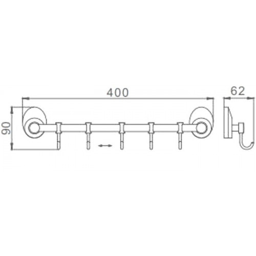 Крючок для ванны Ledeme L3315-5
