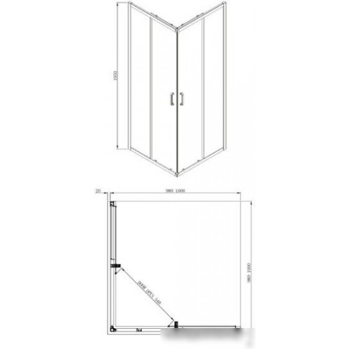 Adema Glass Line Vierkant-100 (прозрачное стекло)