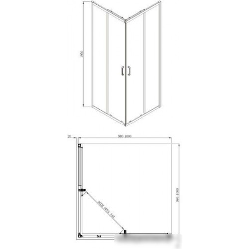 Adema Glass Line Vierkant-100 (тонированное стекло)