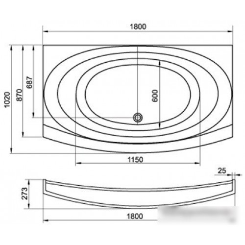 Ванна Artel Plast Эльмира 180x87 (белый)
