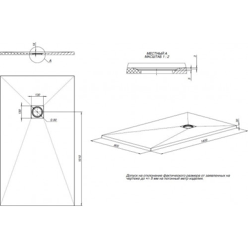Душевой поддон Allen Brau Priority 140x80 8.31008-21
